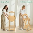 thumbnail image 3 of Bamboo Folding Bar Stool with Backrest & Footrest,33" Counter Height,Space Saving, 3 of 11