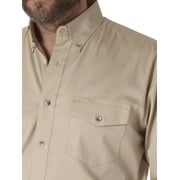 Wrangler Men's Long Sleeve Western Button Down Lightweight Solid Twill Shirt