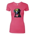 thumbnail image 2 of Love Can Make a Tail Wag Pitbull Dog Lover Womens Slim Fit Junior Tee, Hot Pink, X-Large, 2 of 3