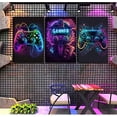 thumbnail image 2 of Cool Gaming Wall Hieng Video Game Posters Pictures Colorful Neon Gamepad Canvas Painting Prints for Boys Room Kids Game Room Bedroom for Boys Home Decor, 2 of 6