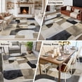 thumbnail image 5 of 5'x8' Area Rugs, Black Brown Geometric Indoor Outdoor Area Rug for Living Room Bedroom, Modern Abstract Textured Washable Bathroom Rugs Kitchen Floor Carpet Mats Home Decor Aesthetic, 5 of 8