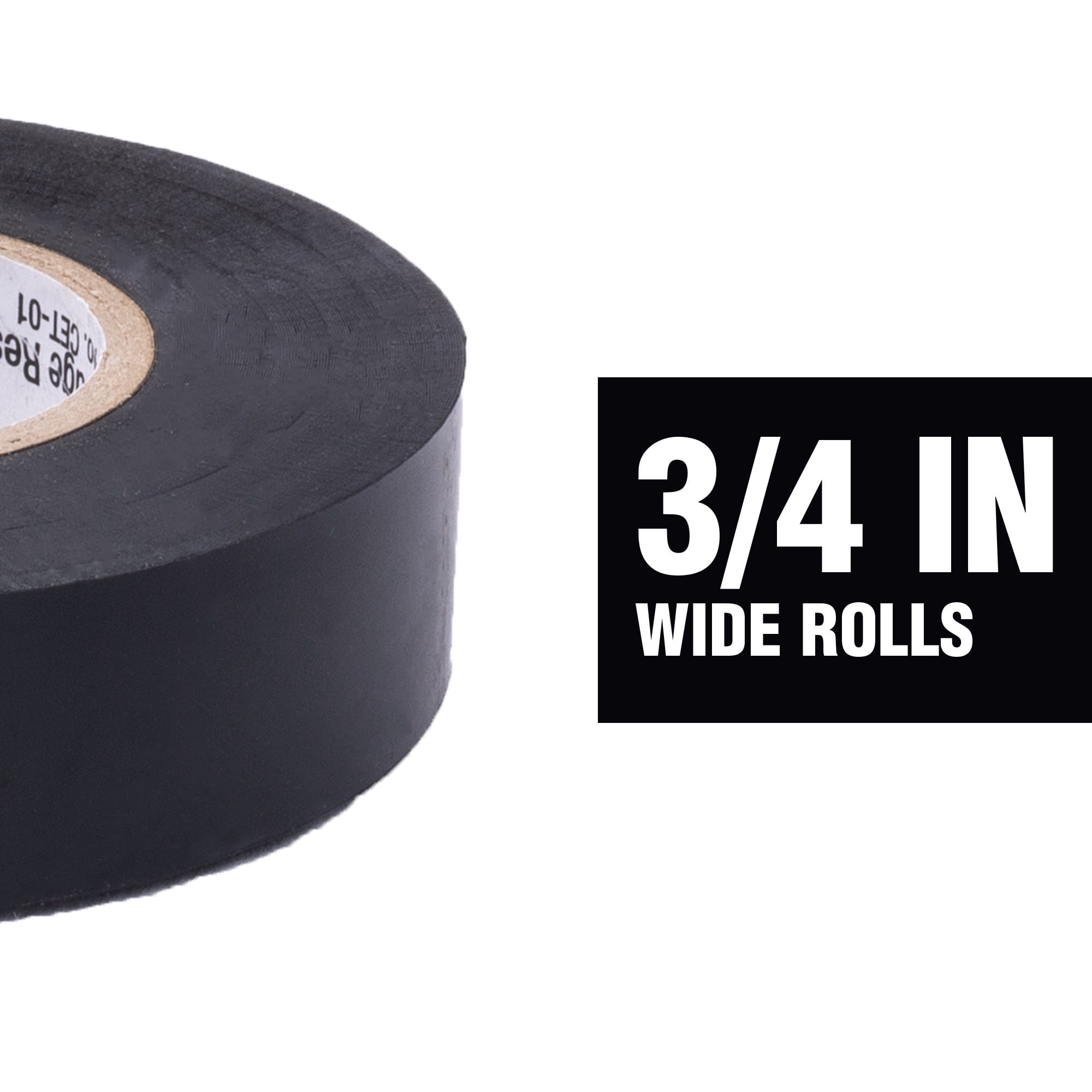 White 3/4 Inch x 60 Foot Electrical Tape 10-Pack 