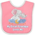 thumbnail image 3 of Inktastic My Great Grandpa Loves Me Cute Elephants Clouds Moon Stars Boys or Girls Baby Bib, 3 of 4