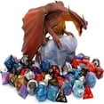 thumbnail image 5 of CYFW Blue Mix Black Dice DND Polyhedral Dice Set for Dungeon and Dragons D&D RPG Role Playing Games 7-Die Set, 5 of 6