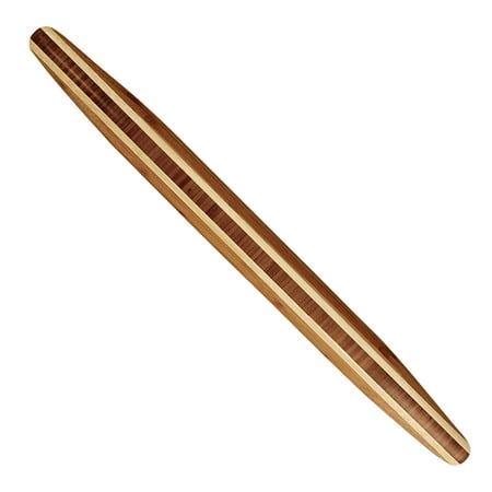 Totally Bamboo Large French Style Tapered Rolling Pin  Beautiful Inlay of Contrasting Color Measuring 20 1/2  in Length; Made from 100% bamboo; Light  Durable & Super Strong- Perfect for Pastry Making