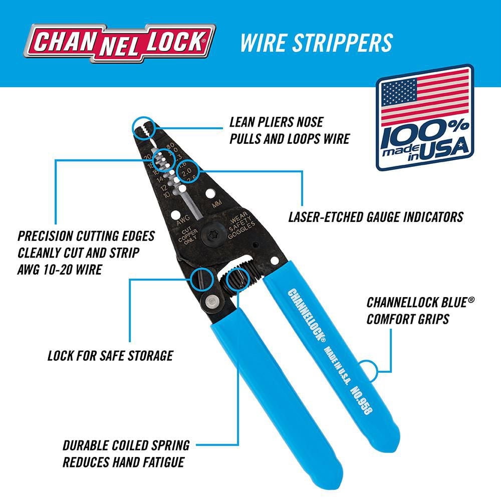 CHANNELLOCK Pince à dénuder 6"
