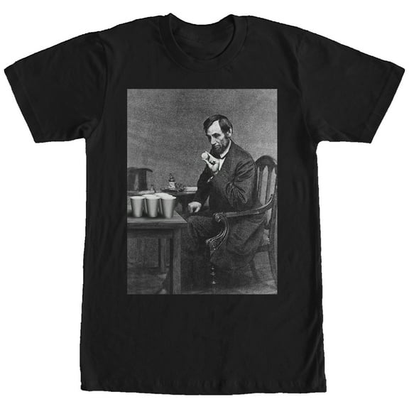 Men's Lost Gods Abe Lincoln Pong Graphic Tee Black Medium