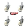 thumbnail image 2 of 3 Inch Nylon Wheel Swivel 3/4 Inch Square Stem Caster Set Service Caster Brand, 2 of 2