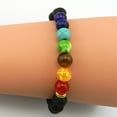 thumbnail image 7 of Walbest Elastic Rope Handmade Volcanic Stone 7 Chakra Colorful Bracelet Lightweight Men Women Beads Jewelry Bracelet Natural Healing Prayer Remedy Stone Bracelet, 7 of 7