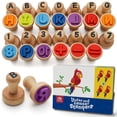 thumbnail image 1 of Tarjeta didáctica con estampado de números del alfabeto de madera Coogam, 1 of 7