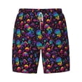 thumbnail image 4 of Lsque Mens Swim Trunks mushroom colorful Skull Pattern - Bathing Suit Compression Liner - Beach Swim Shorts Swimwear - (S-3XL) - Stretch Quick Dry -Small, 4 of 9