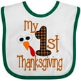 thumbnail image 3 of Inktastic Plaid 1st Thanksgiving Turkey Boys or Girls Baby Bib, 3 of 4