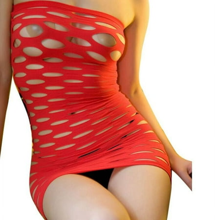 Women Sexy Lingerie Nightwear Lady Lace Babydoll Fishnet Mini Dress Bodysuit