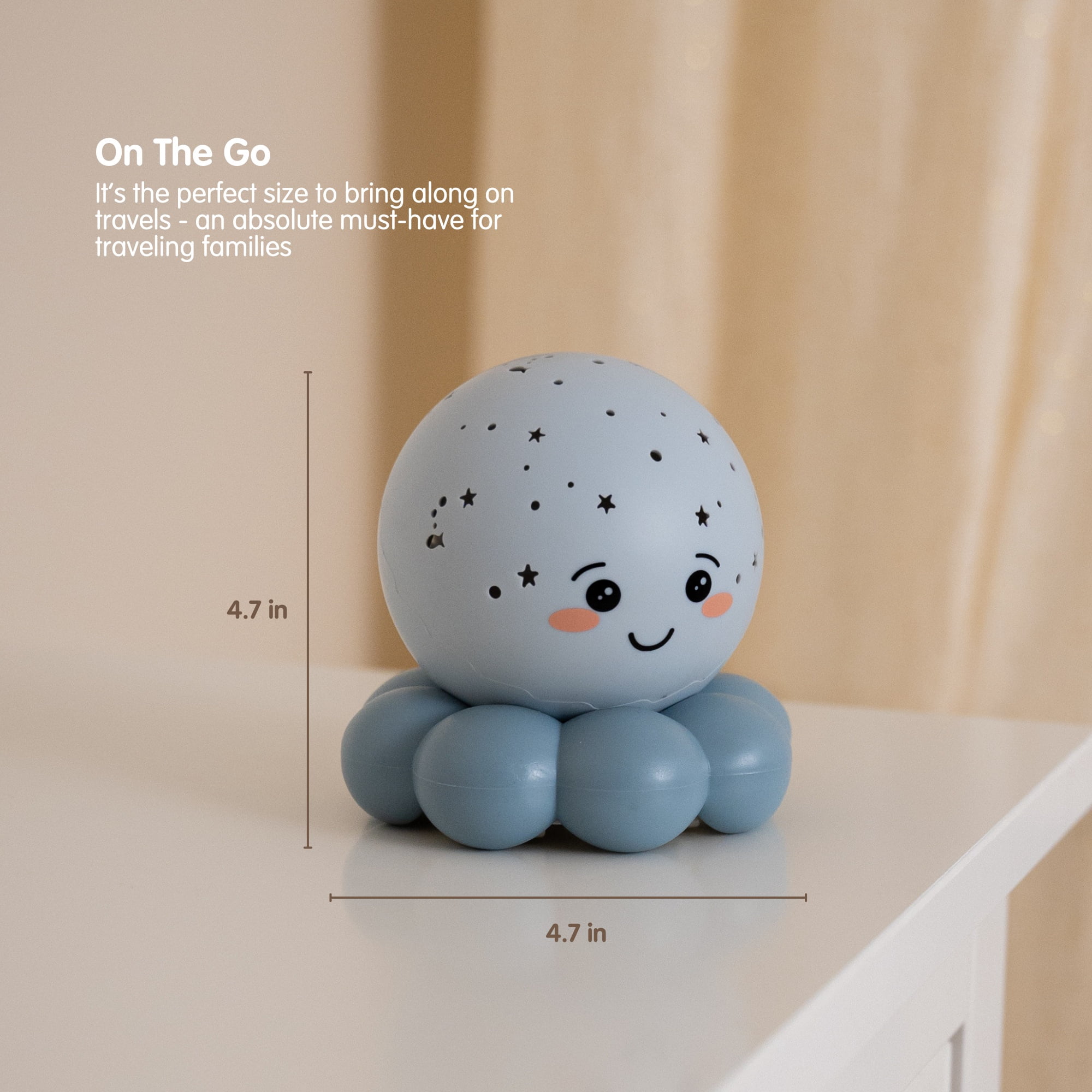 Cloud B - Twinkles To Go Octo Projector Nightlight Toy - Blue