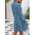 thumbnail image 2 of Vestido PRETTYGARDEN para mujer, primavera 2025, manga larga, cuello en V, 2 of 9