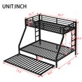 thumbnail image 5 of Black Metal Bunk Bed Twin XL over Queen with Twin Trundle, Triple Sleeping Solution for Bedroom or Guest Room, 5 of 13