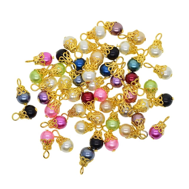 50 Unidades De Color Surtido De De Filigrana Flor Cap Decorativo Charms Colgantes Joyas Hallazgos Para DIY Artesanía Adorno Hecho Gloria Colgantes de encantos de fabricación de joyas