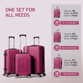 thumbnail image 2 of 3-Piece Luggage Sets (20", 24", 28"), ABS Lightweight Carry on Suitcase Set with Spinner Wheels & Lock for Travel, Business, 2 of 9