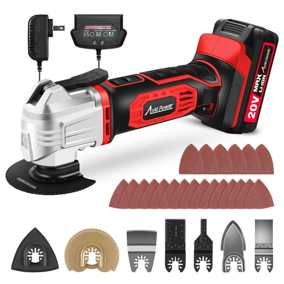 Herramienta oscilante inalámbrica AVID POWER 20V con 31 piezas de accesorios