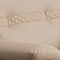 thumbnail image 4 of Leatherette Chair with Tufted and Diamond Stitched Backrest, Beige, 4 of 5