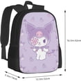 thumbnail image 3 of Kuromi Cartoon 3d Printed Backpack Character Kawaii Backpacks Lightweight Large Capacity Casual Travel Backpack Laptop Bag Gifts, 3 of 9