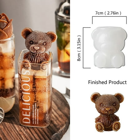 

Feiboyy Ice Making Silicone Net Red Ice Box Ice Box Coffee Ice Mold Bear Cartoon Bear Ice Cube Mold Ice Box