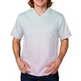 thumbnail image 2 of Domuza Scrub Top Men Gradient Tie-Dye V Neck Short Sleeve Nurse Uniform Relaxed Fit Comfy Soft Medical Scrub Tops with 3 Pockets Multicolor 5XL, 2 of 5