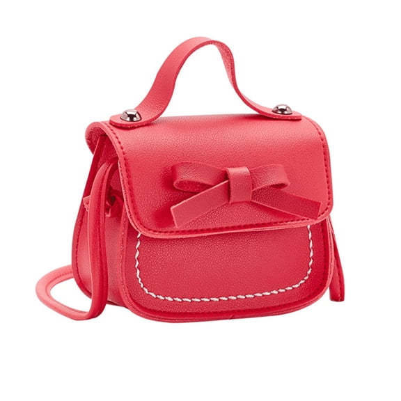 GASTROPOD Kids Crossbody Bag, Durable PU Leather Girls Purse with Magnetic Closure, Spacious Handheld Shoulder Bag for School, Red