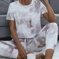 thumbnail image 2 of SDNall Hauts à Manches Longues pour Femmes Imprimé Manches Courtes Col Rond Taille Élastique Pantalons Longs Ensemble de Sport Décontracté pour Femmes Été, Pantalons d'Été pour Femmes, Hauts à Manches Longues pour Femmes, 2 of 5