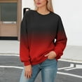 thumbnail image 4 of cocolona Womens Casual Sweatshirts Fall Crewneck Long Sleeve Shirts Fashion Gradient Color Pullover Tops Loose Comfy Blouses, 4 of 4