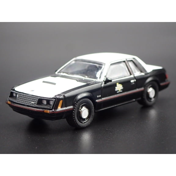 Open Box 1982 82 FORD MUSTANG SSP POLICE TEXAS FOX BODY RARE 1:64 SCALE DIECAST MODEL CAR