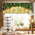 thumbnail image 2 of Goory 1-Piece Rod Pocket Kitchen Valance Christmas Short Curtain Cafe Tier Bathroom Scarf Xams Window Curtain Slot Top Window Drape Christmas Short Curtain A W:69"x H:18", 2 of 2