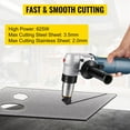 thumbnail image 4 of 625W Sheet Metal Nibbler Cutter, 0.16in/4mm Capacity, 1000RPM, w/Storage Case & Blades – for Stainless Steel, Aluminium – 110V Electric Nibbler Tool, 4 of 11