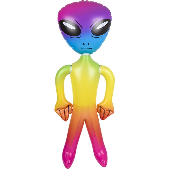 RI Novelty Outerspace Extra-terrestrial Galaxy Rainbow Alien Inflatable 36"