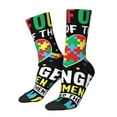 thumbnail image 1 of Lukts I Love With Autism Pattern Womens Crew Soft Moisture-wicking Socks,Moisture Control Crew Socks,Mid Calf Socks, 1 of 6