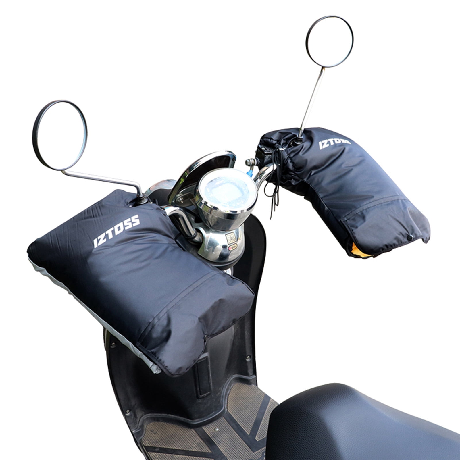 Windproof Waterproof Motorcycle Handlebar Gloves - Keep Your Hands Warm and Dry - Grip Handlebar Muffs - Black - Protect Your Hands in Cold and Wet Weather.