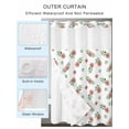 thumbnail image 2 of No Hook Cloth Fabric Shower Curtain with Snap in Liner, Wildflower Waterproof Shower Curtains Set with See Through Top Window, Pink Floral Watercolor Pink White Summer Bath Curtains Shower 36"x72", 2 of 6