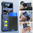 thumbnail image 4 of for Galaxy Z Flip 4 Wallet Case with Hinge Protection, Detachable Card Slot & Slide Camera Cover Case with Military Grade Heavy Duty Protection Shockproof Case for Samsung Galaxy Z Flip 4 - Blue, 4 of 9