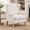 White, variant on Peispie Modern Wingback Accent Chair with Retro Wood Legs, Upholstered Fabric Reading Chair with Nailhead Trim for Living Room Bedroom, Ancient White