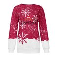 thumbnail image 5 of Awdenio Femmes Col Rond Noël Manches Longues Hauts Blouse Pull Chandail en Molleton, 5 of 5