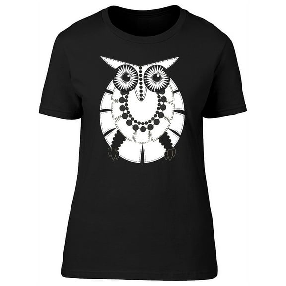 Cool Tribal Owl Doodle T-Shirt Women -Image by Shutterstock, Female Small