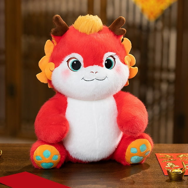 Puntoco Muñeca del año 2024 Linda muñeca de juguete de fuego Muñeca de año nuevo