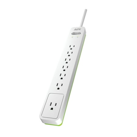UPC: 0731304328964 | APC 7-Outlet Surge Protector 1440 Joules  SurgeArrest Essential (PE76W)