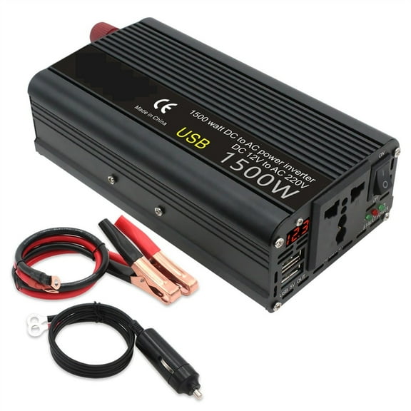 Power Inverter DC 12V To AC 220V 1500W/2000W/2600W Converter USB Universal LED Display Auto Inversor Transformer Solar ,Easy to Use