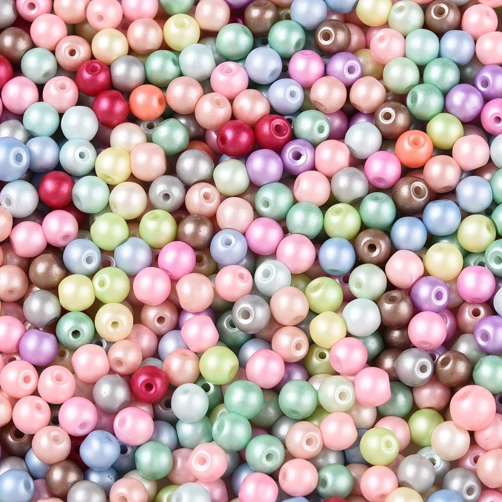 1Pound Glass Seed Beads Opaque Colours Round Mixed Color 3.5~4x3~3.5mm Hole: 0.8~0.9mm 4500pcs/pound