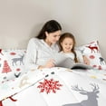 thumbnail image 5 of Manfei Rustic Reindeer Print Bedding Comforter Set, Christmas Snowflake Twin Comforter Sets, Teen Kid Boy Girl Reversible Bedding Set, Luxury Bedroom Decor, 2 Pieces, 5 of 8