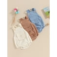 thumbnail image 5 of Baby Overalls Jumpsuit Summer Solid Color Sleeveless Romper with Pocket for Newborn Infant Girls Boy Cute Clothes, 5 of 10