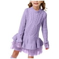 thumbnail image 1 of Zanarzt Robe Tutu pour Tout-Petits Filles à Manches Longues Printemps et Automne Robes de Noël pour Filles Motif Robe en Maille Violet, 4-5 Ans, 1 of 6