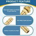 thumbnail image 3 of Uxcell Hose Barb Fitting, Hex Straight Pipe Fitting Brass Tone 1/4" - 3/16" x 1-1/2" x 5/8", 3 of 6