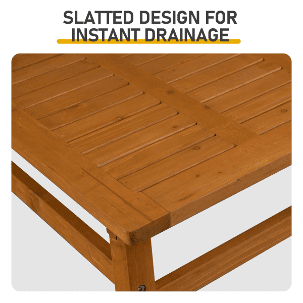 Outdoor Coffee Table, Solid Cedar Wood, Slatted Top, Weather-Resistant for Patio, Deck, Garden, Indoor Use